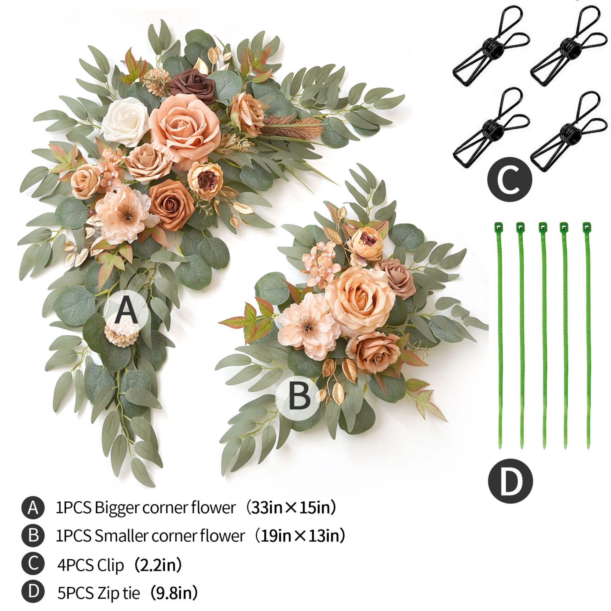 Amazon.com: Muhanjia Wedding Sign Faux Flower Swag (Pack of 2) for